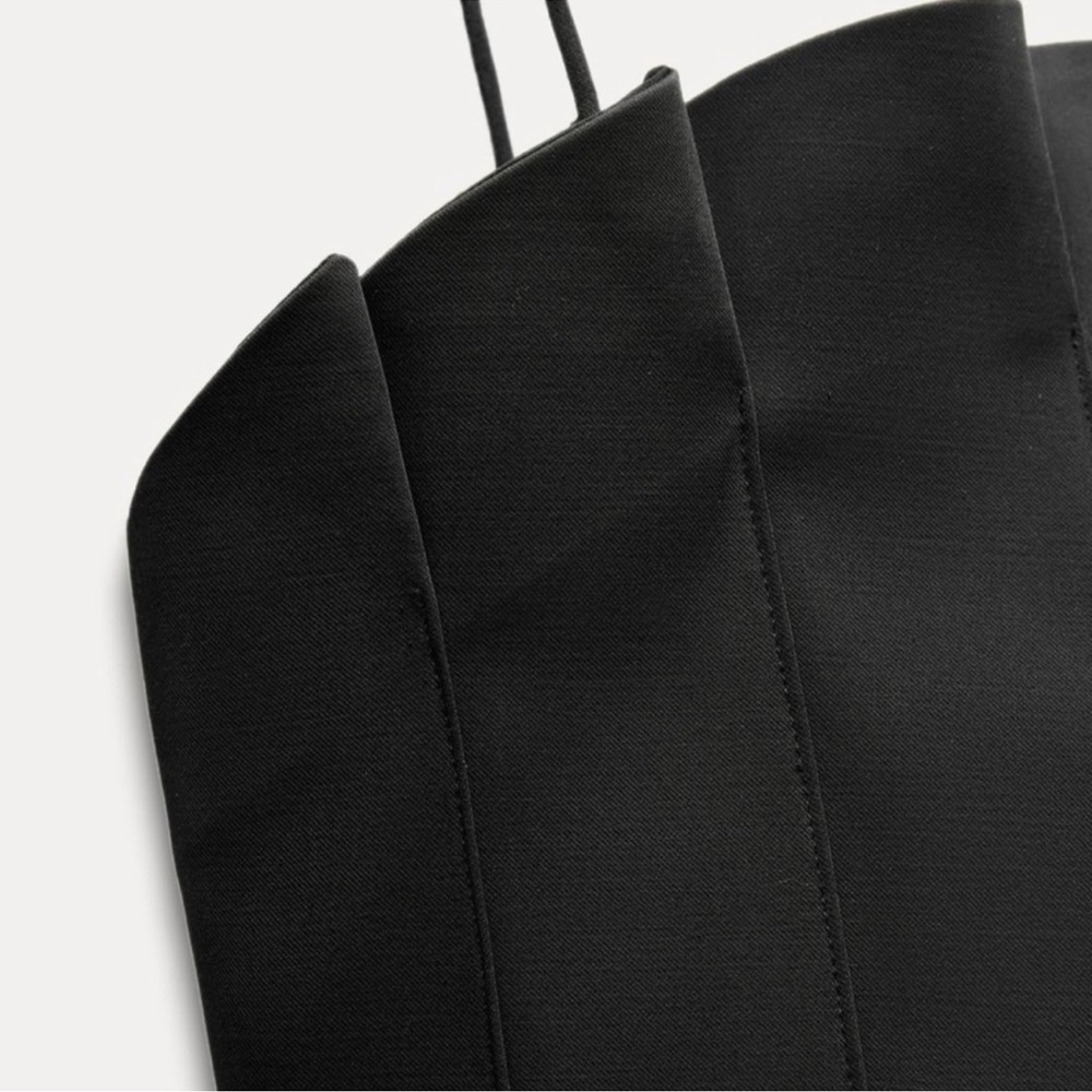ZARA WIDE-LEG CREPE JUMPSUIT BLACK SIZE M NWOT - Picture 7 of 13